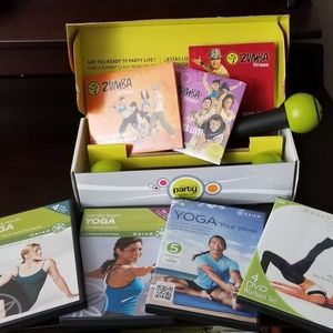 Zumba Dance Party Set with Yoga/Pilates DVDs